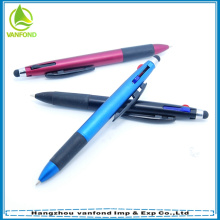 2015 3 multifuncionais promocionais caneta de toque plástico barato tela da cor